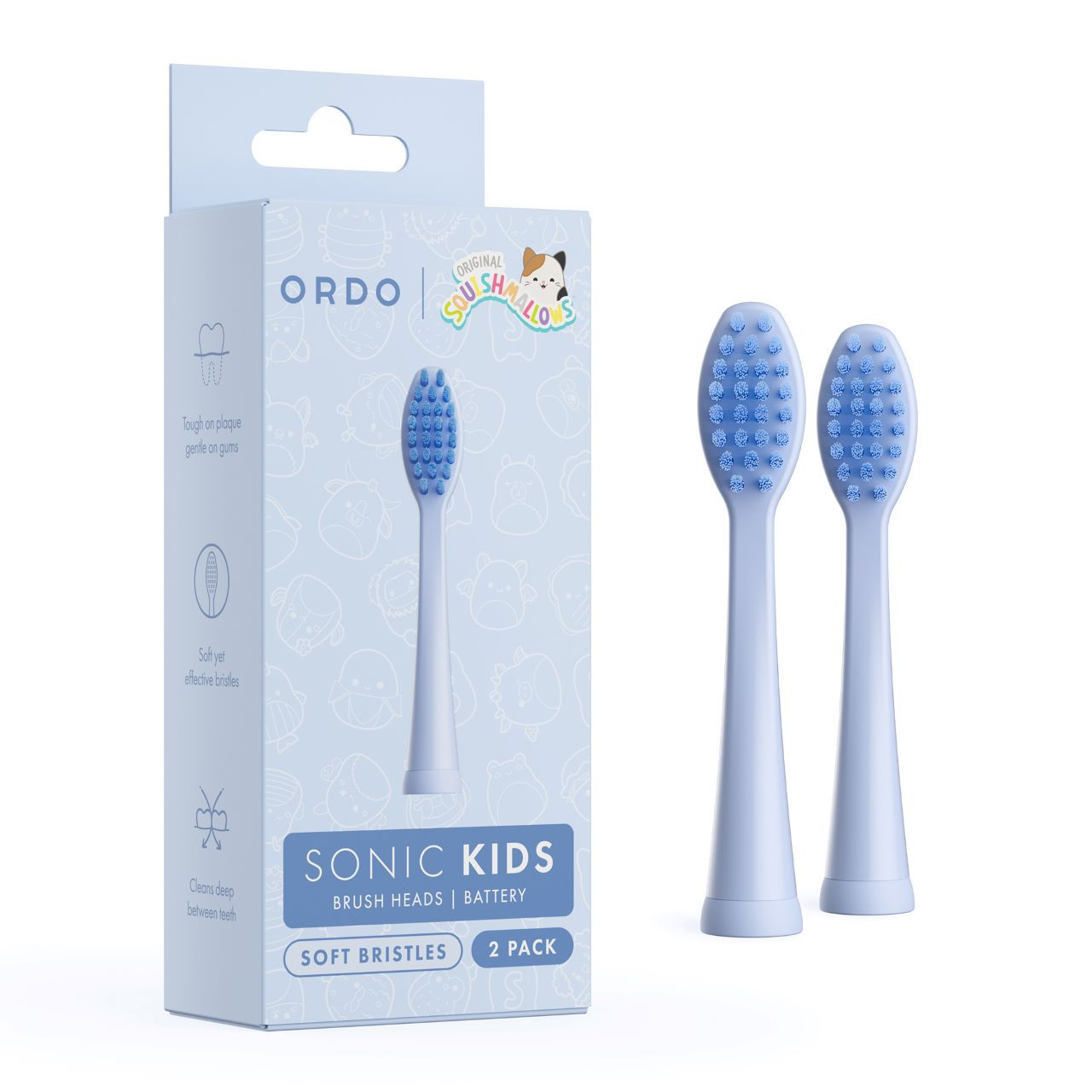 Ordo Sonic Kids Battery Brush Heads - Squishmallows Samir