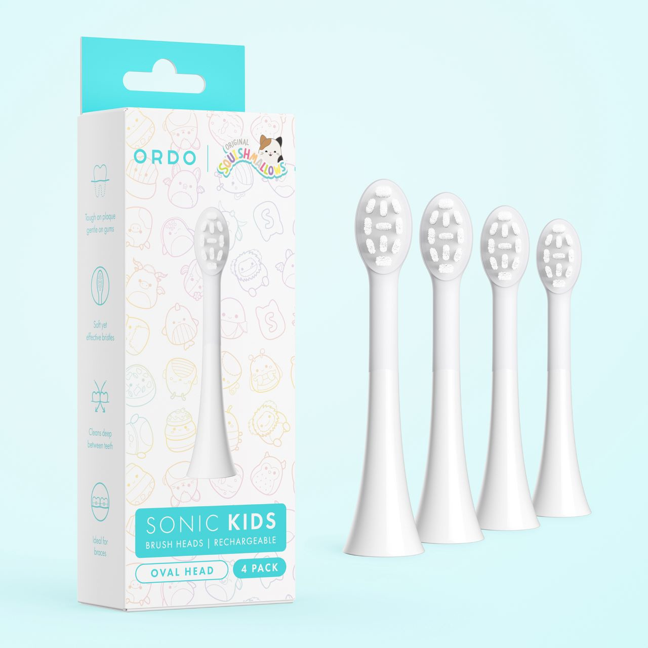 Ordo Sonic Kids Rechargeable Brush Heads – White