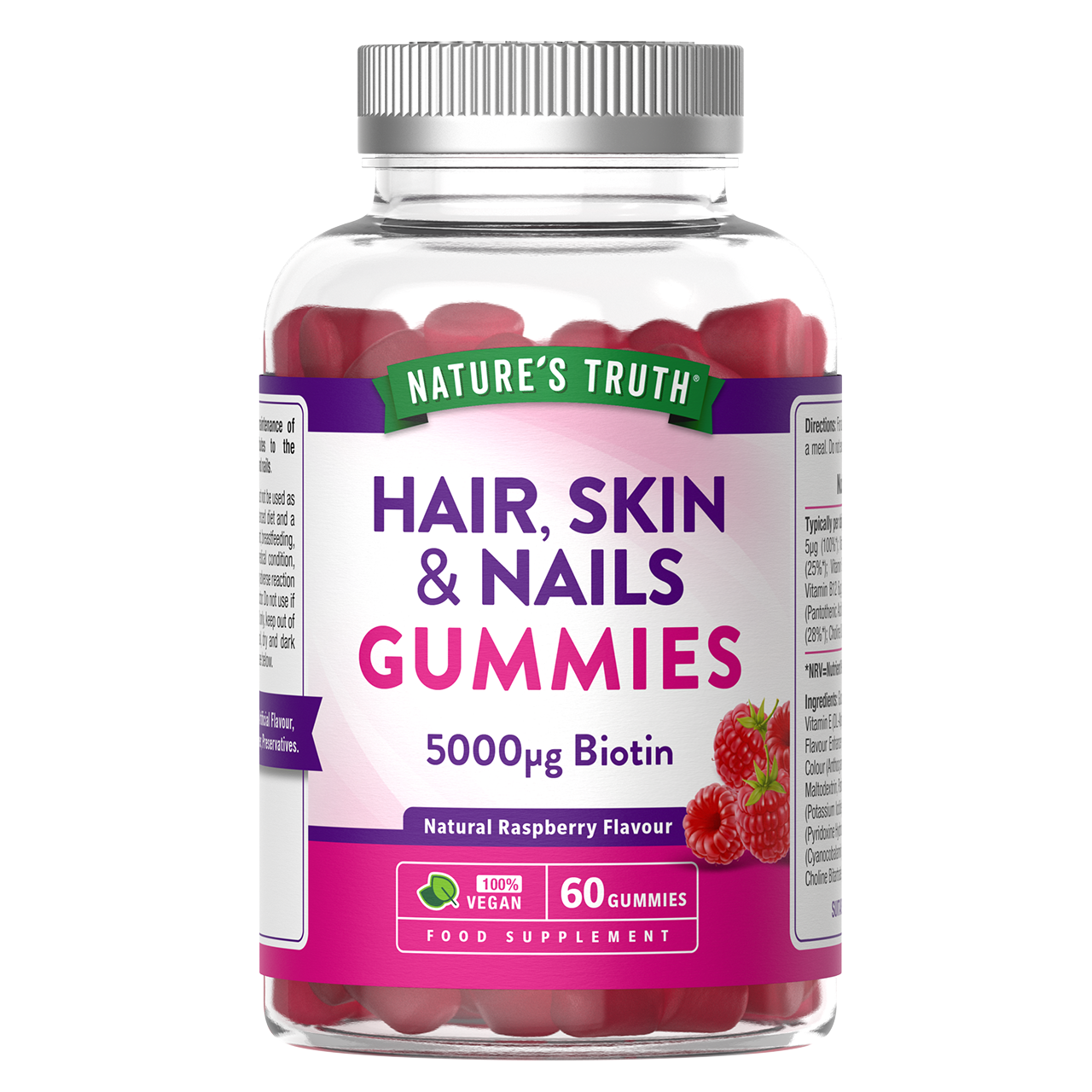 Click to view product details and reviews for Natures Truth Hair Skin Nails Natural Raspberry Flavour 60 Gummies.