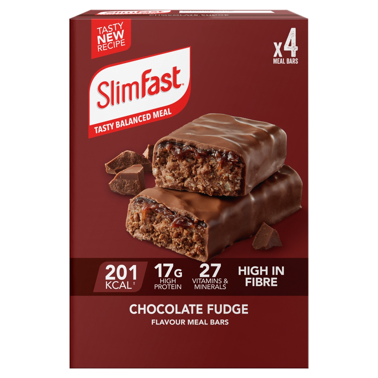 Slimfast Men's Meal Replacet Bar Chocolate Fudge (4 X 60G)