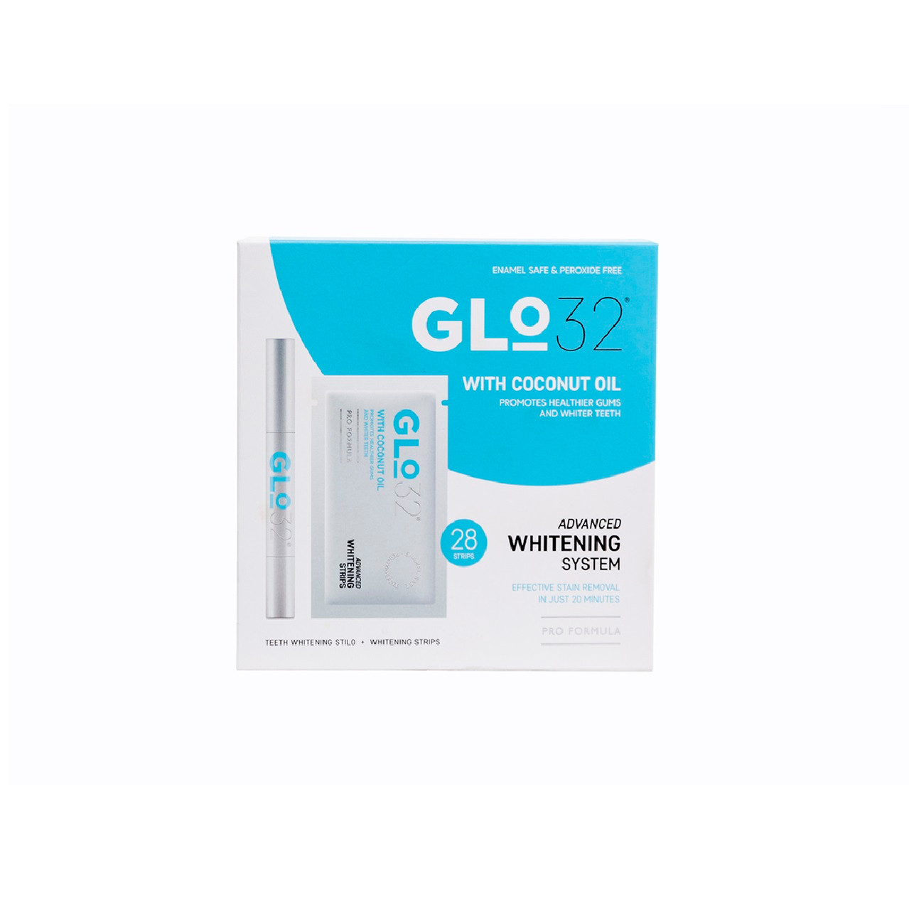 Glo32 Teeth Whitening System (28 Strips + 1 Pen)