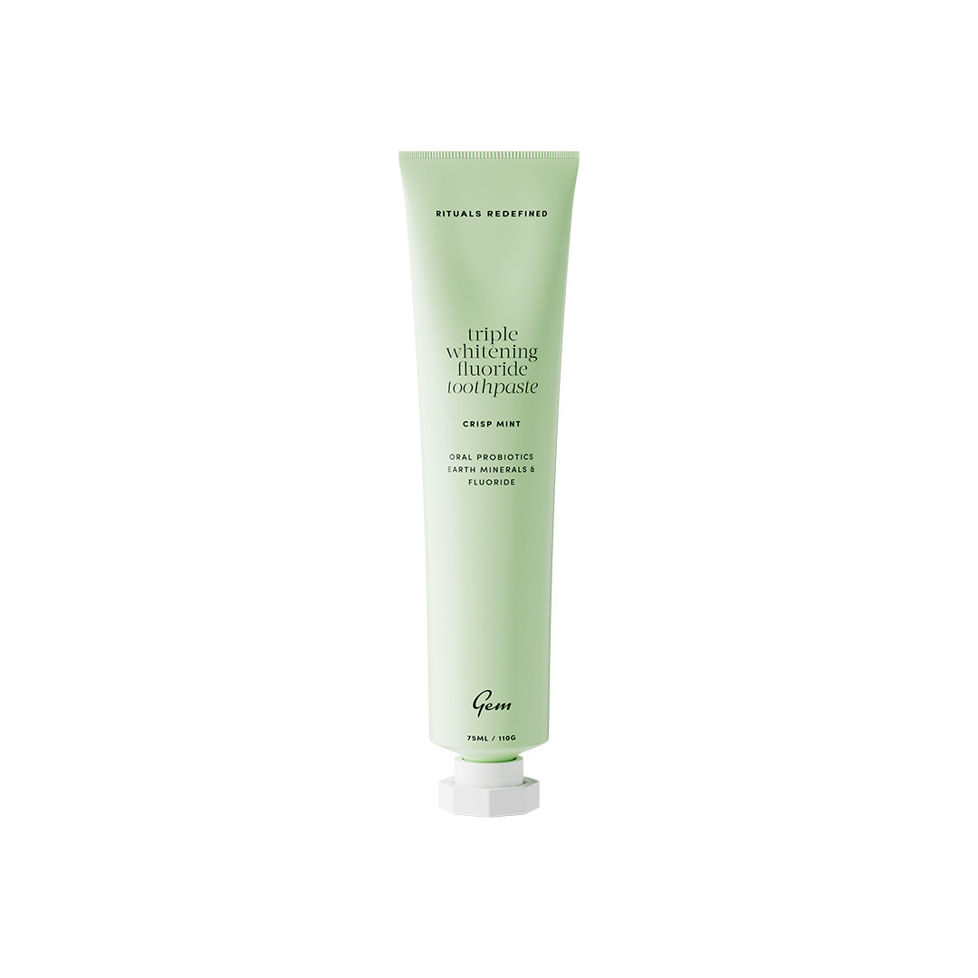 Click to view product details and reviews for Gem Triple Whitening Toothpaste Fluoride Mint 100g.