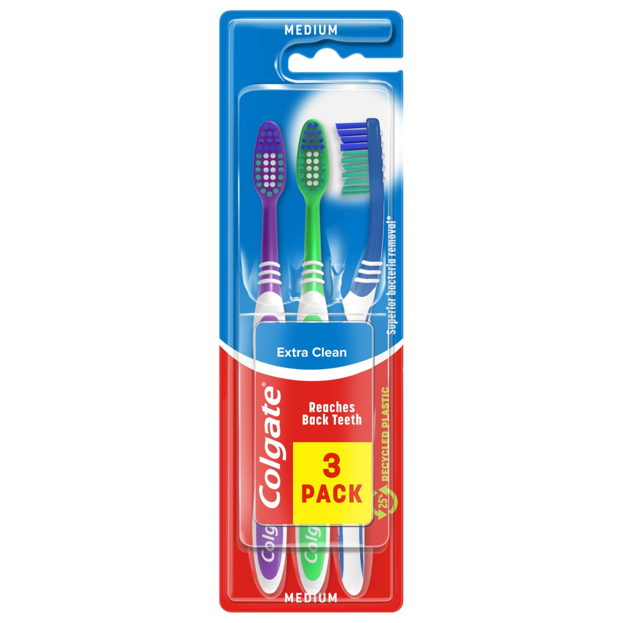Click to view product details and reviews for Colgate Toothbrush Extra Clean 3pk.