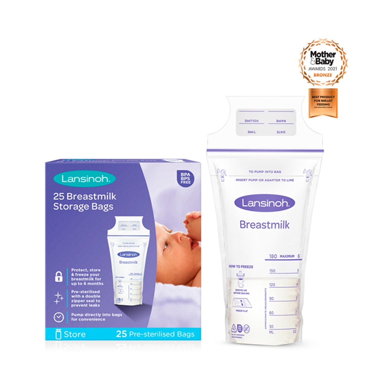 Click to view product details and reviews for Lansinoh Breastmilk Storage Bags 25 Pack.