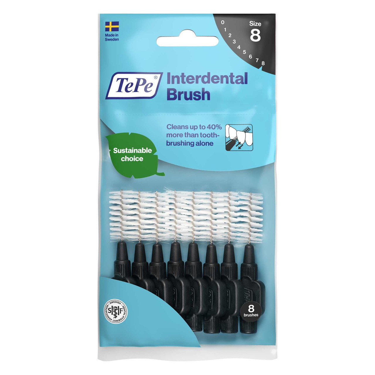TePe Interdental Brushes Original Black 8 x 1.5mm Brushes