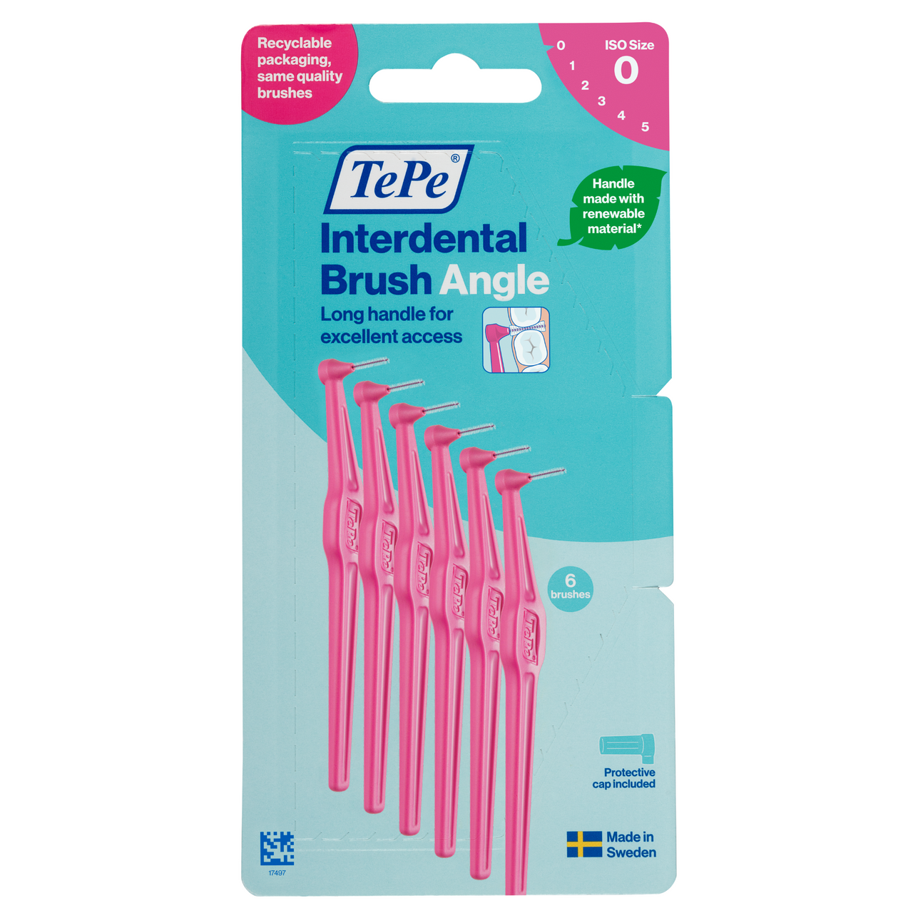 TePe Interdental Brushes Angle Pink 6 x 0.4mm Brushes