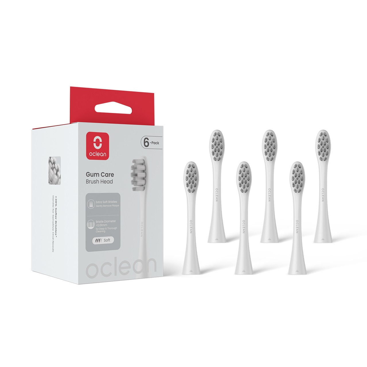 Click to view product details and reviews for Oclean Gum Care Brush Head 6 Pack White.