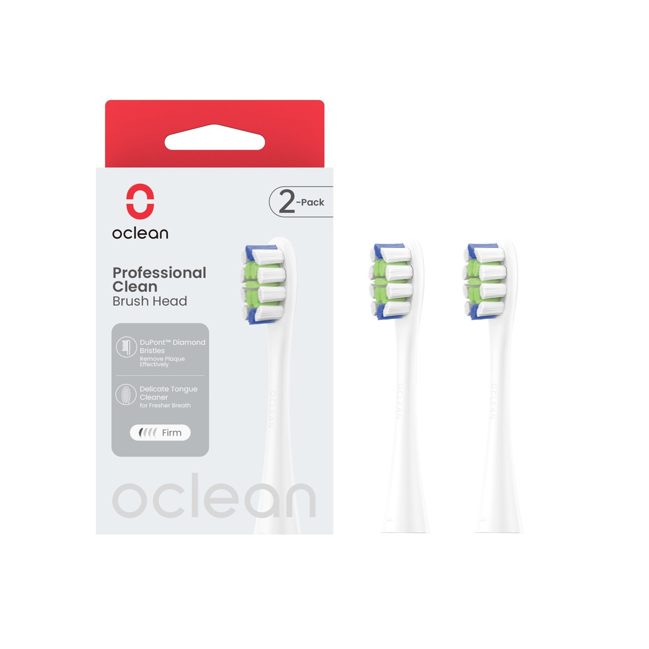 Click to view product details and reviews for Oclean Professional Clean Brush Head 2 Pack White.