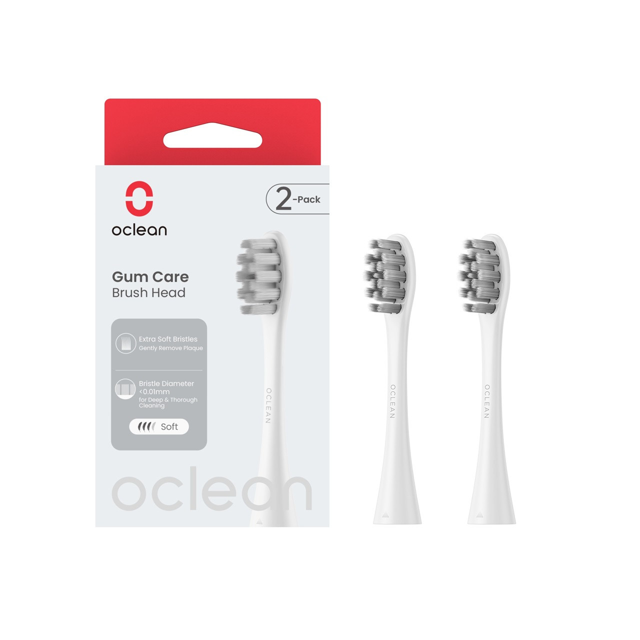 Click to view product details and reviews for Oclean Gum Care Brush Head 2 Pack White.
