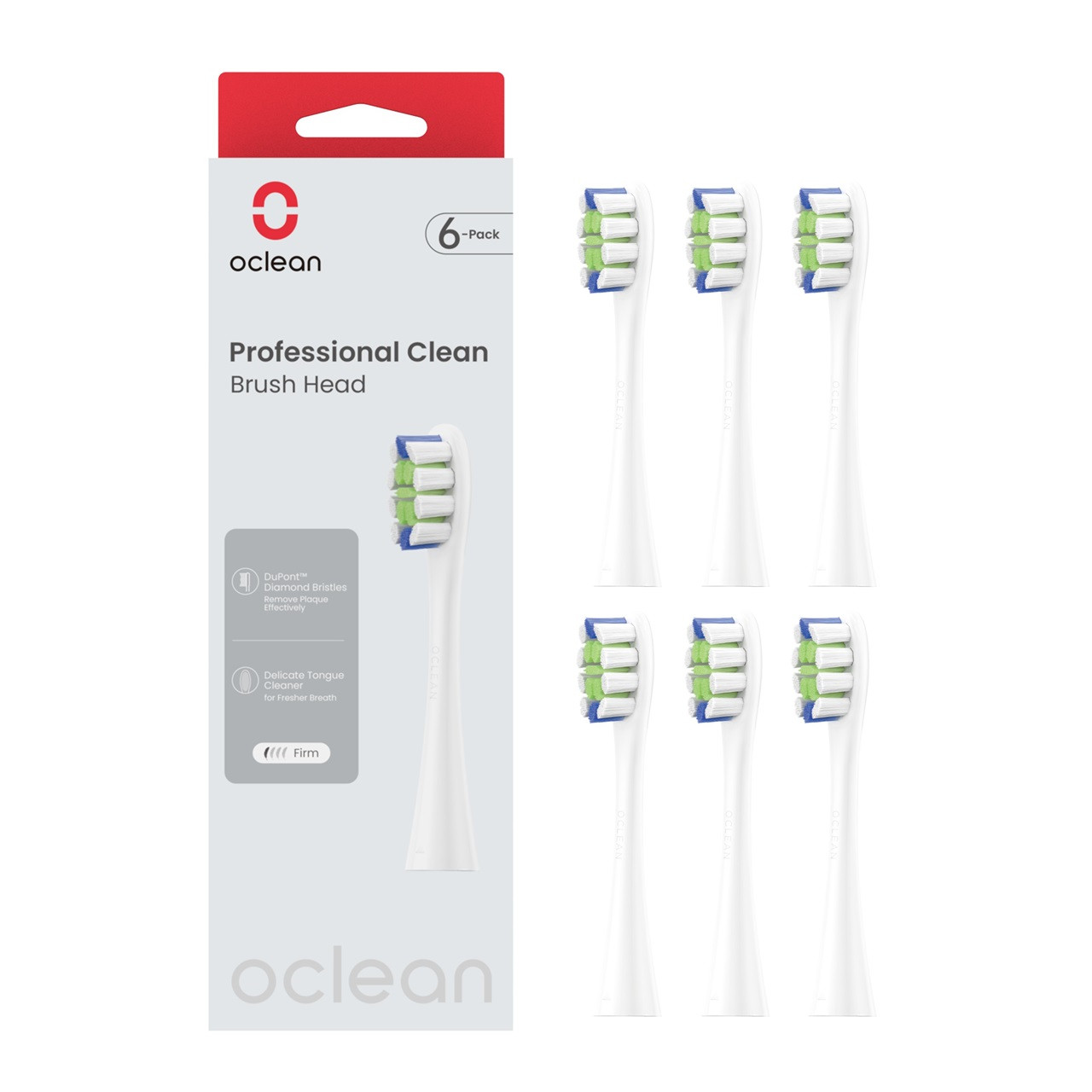 Click to view product details and reviews for Oclean Professional Clean Brush Head 6 Pack White.