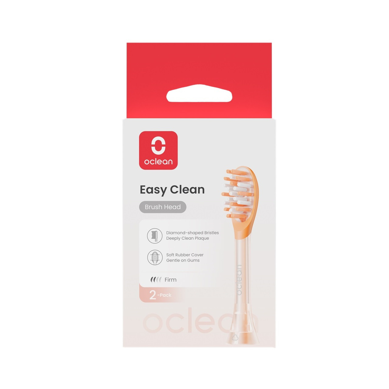 Click to view product details and reviews for Oclean Easy Clean Brush Head 2 Pack Orange.