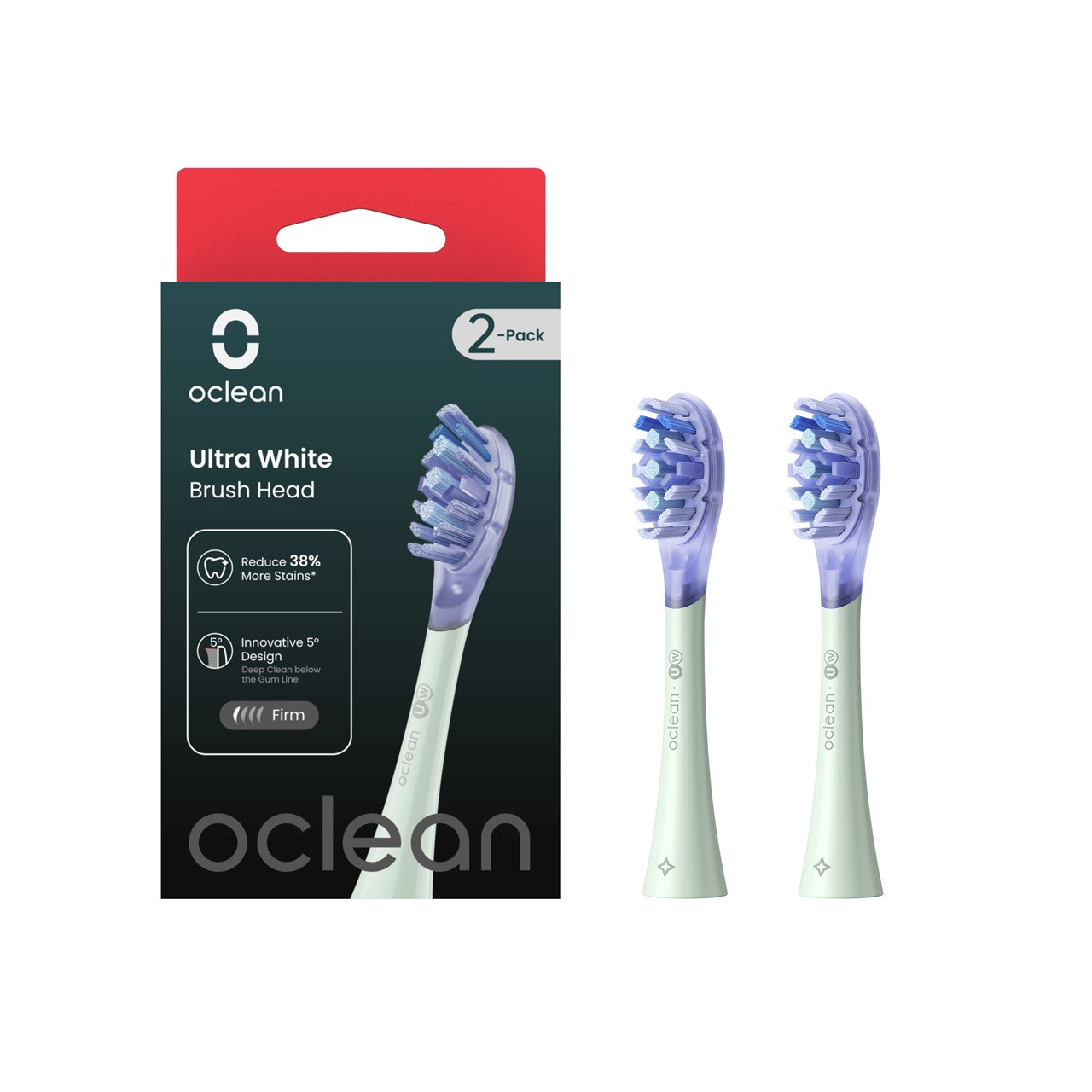 Click to view product details and reviews for Oclean Ultra White Brush Head 2 Pack Green.