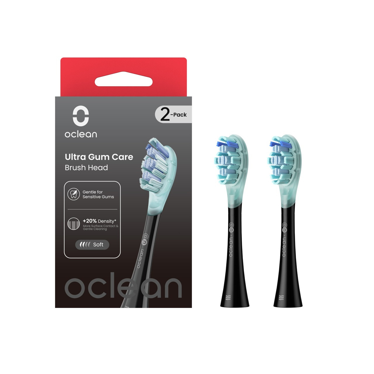 Click to view product details and reviews for Oclean Ultra Gum Care Brush Head 2 Pack Black.