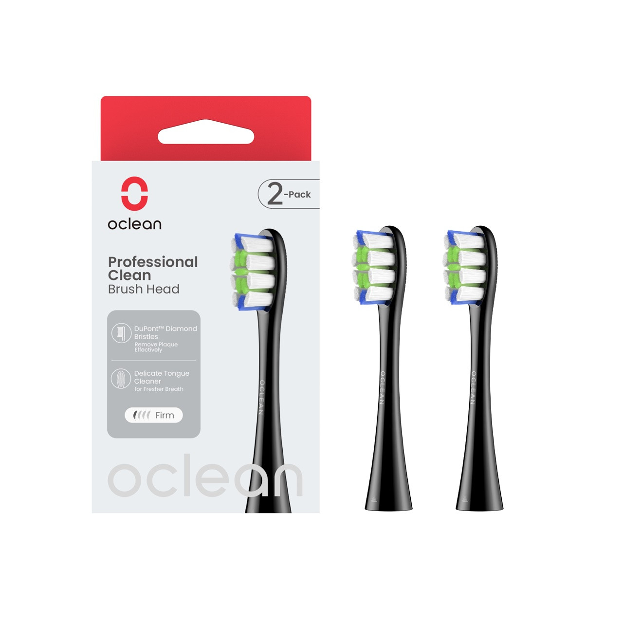 Click to view product details and reviews for Oclean Professional Clean Brush Head 2 Pack Black.