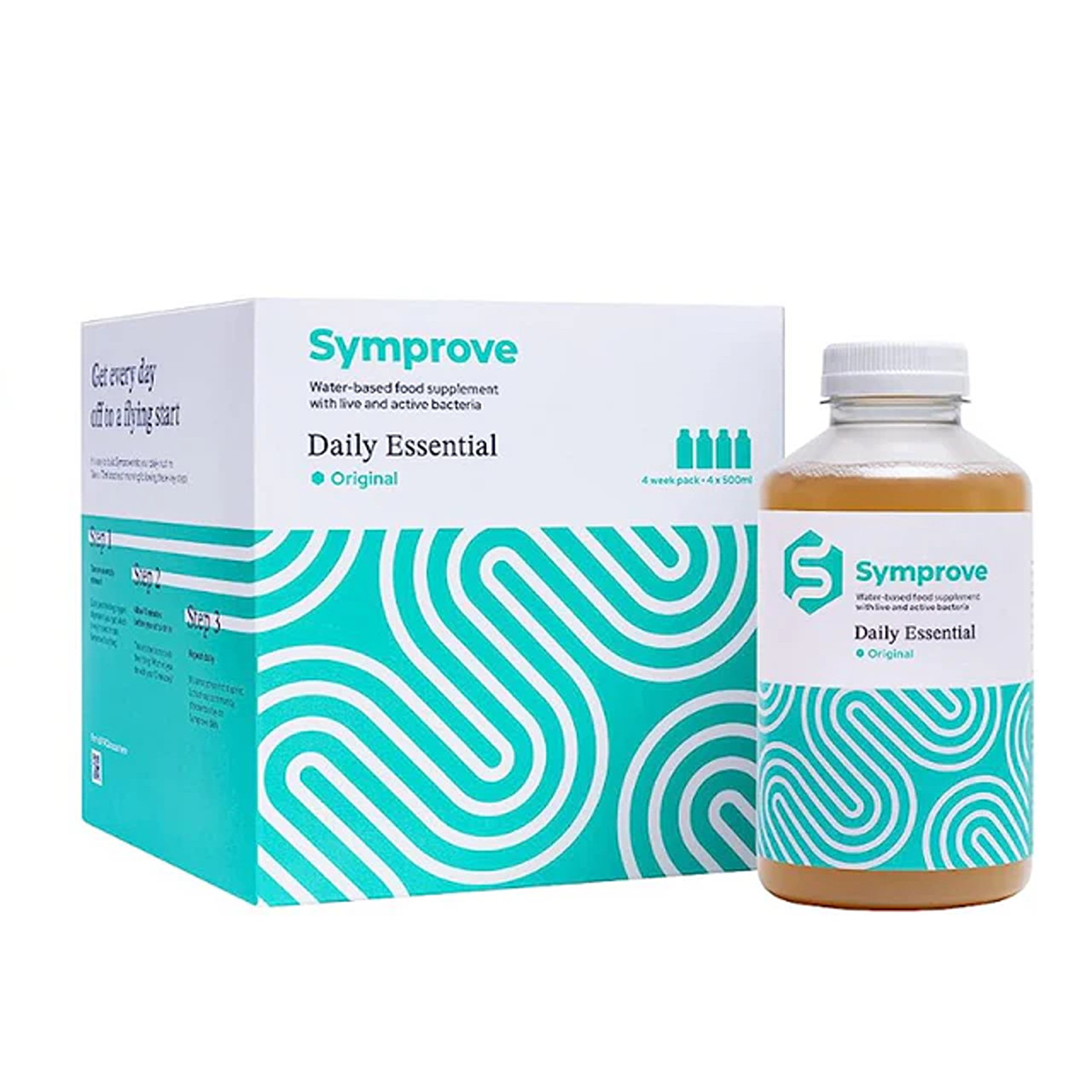 Symprove Daily Live & Active Bacteria Original Flavour Water-Based Food Supplement 4 X 500ml