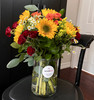 sunflowers and roses arrangement in a vase deliver near you houston texsa