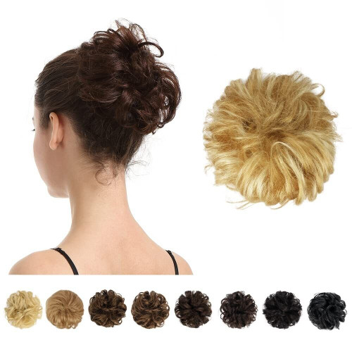 BARSDAR 100% Human Hair Bun, Blonde Hair Messy Bun Extensions Human Hair Bun