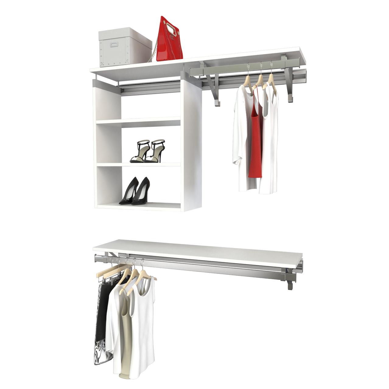 Arrange a Space Heavy Duty Organizer with 60 Top and 32 Lower Kit.  Laundry Storage, White