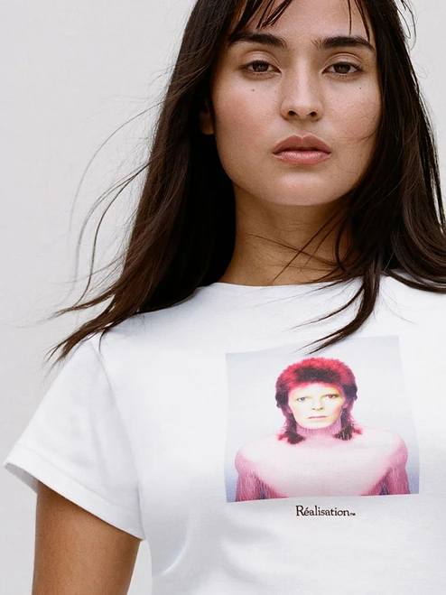 Pin Ups Baby Tee - White, model shot