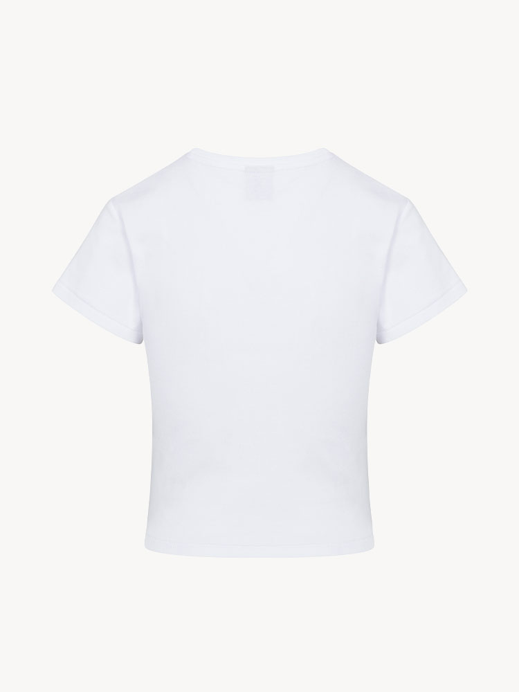 Watch That Man Baby Tee - White