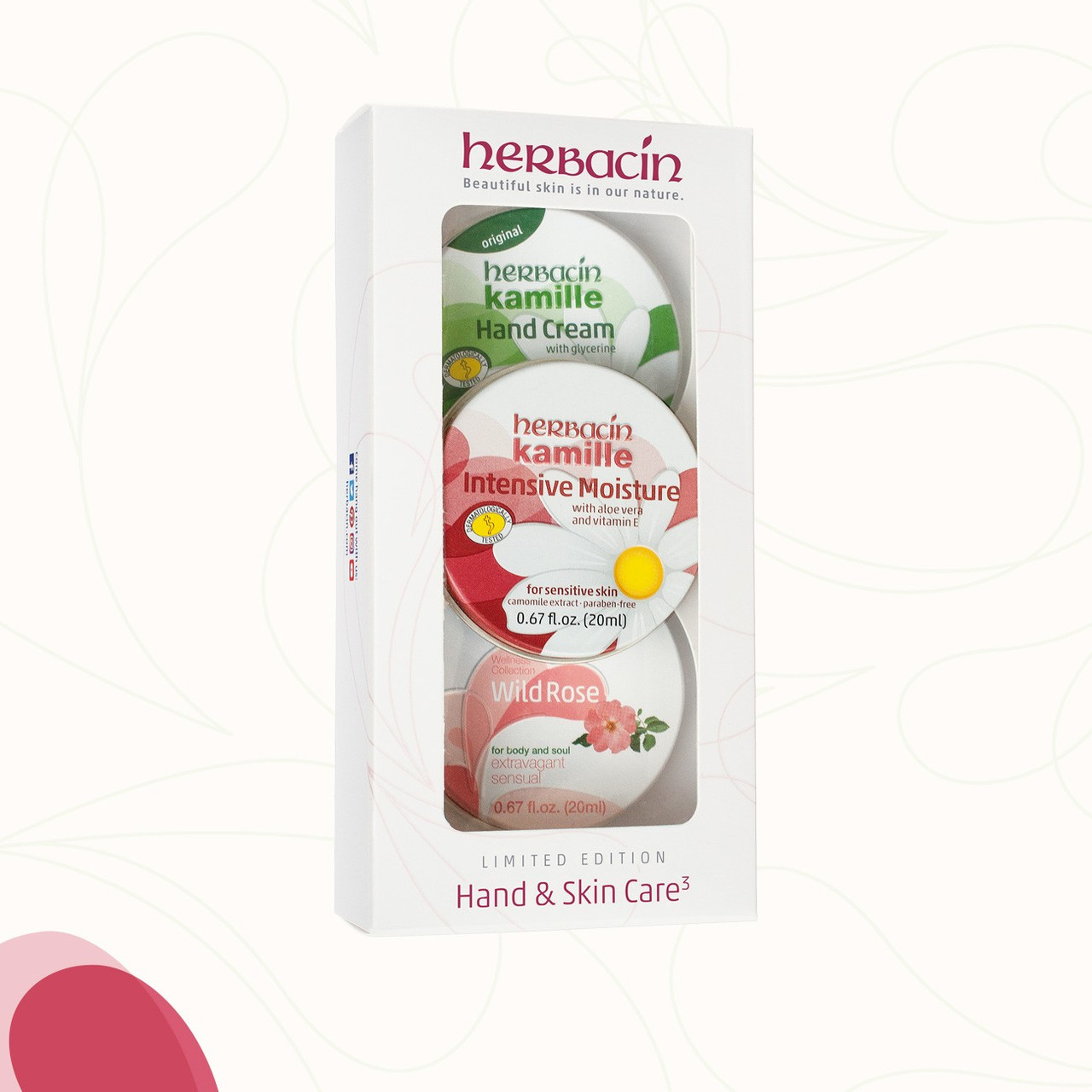 Hand & Skin Care | 3 Tin Set - Red - Herbacin.com