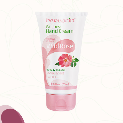 Herbacin Wellness Hand Cream - Wild Rose - tube 2.5. fl.oz.