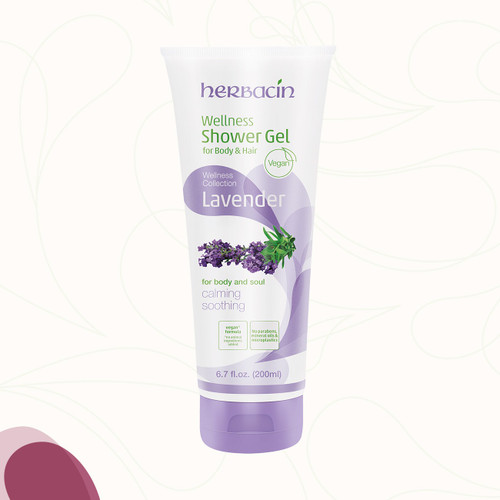 Herbacin Wellness Shower Gel - Lavender 6.7 fl. oz tube