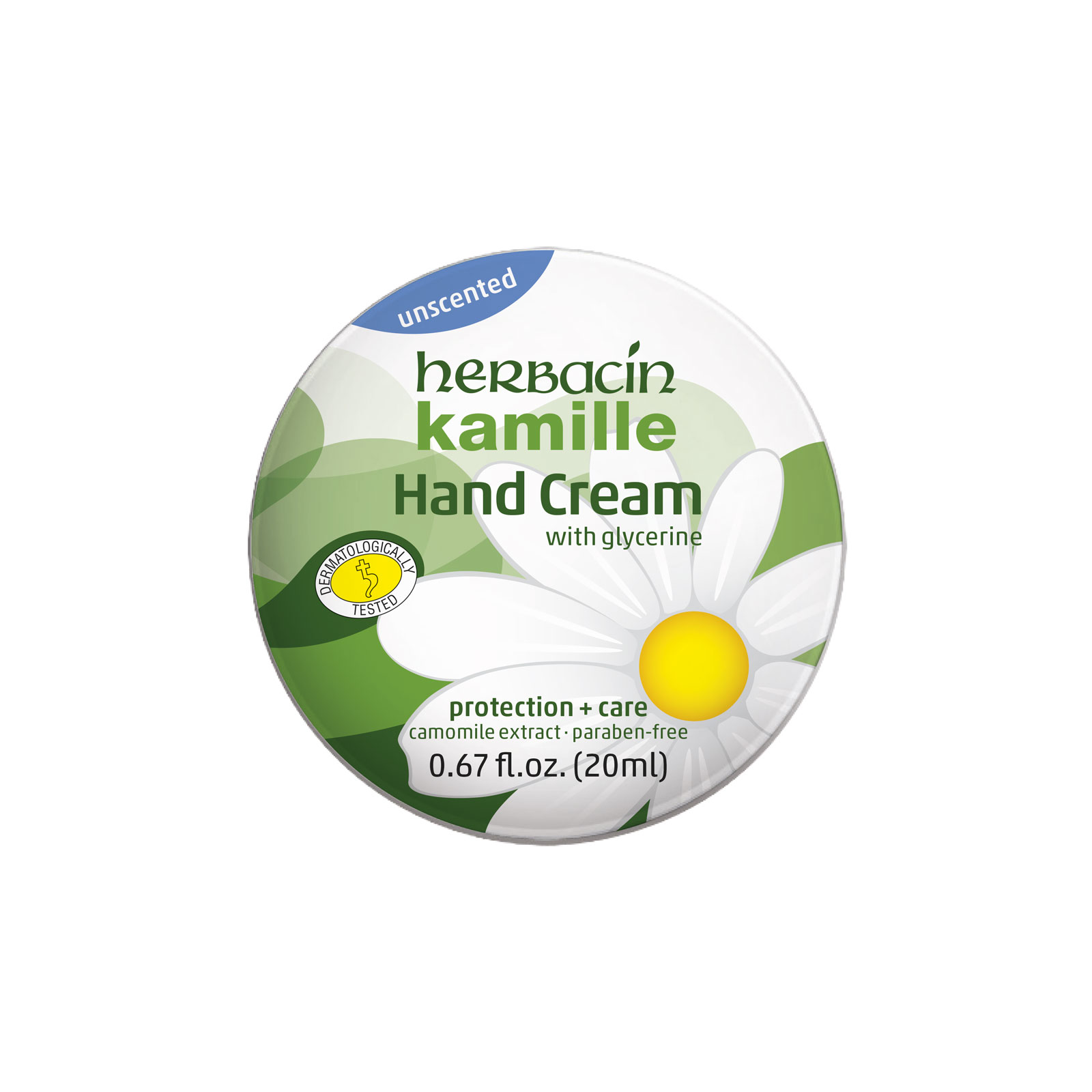 Herbacin kamille Hand Cream - unscented - tin .67 fl. oz.