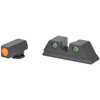 Meprolight Hyper-Bright Tritium Sight Set for Glock 17/19 — Orange Front / Green Rear
