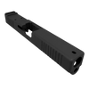 Black Cerakote RMR Cut Slide for Glock 17 with Front & Rear Serrations