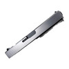 Assembled AlphaWolf RMR slide for Glock 17 Gen 1-3 in 416 stainless with a black nitride barrel — side view