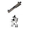 Assembled windowed FDE PVD slide for Glock 43/43X (threaded barrel with thread protector, tall sights) with the included Glock 43/43X frame parts kit