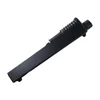 Assembled windowed black nitride RMR slide for Glock 26 Gen 3 — threaded barrel with thread protector, left side