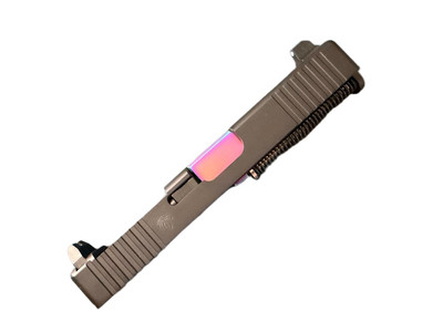 Complete Front Rear Serration Glock 19 RMR Slide Tall Sights Oil Slick Barrel