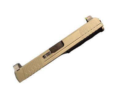 Complete Assembled ODG Serrated Slide for Glock 17 Gen 3 -Steel Night Tall Sights -Nitride Barrel