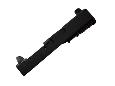 Complete Assembled Black Cerakote RMSc Slide for Glock 43 / 43X with Nitride Barrel and Tall Sights