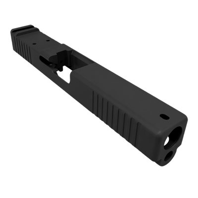 Black Cerakote RMR Cut Slide for Glock 17 with Front & Rear Serrations