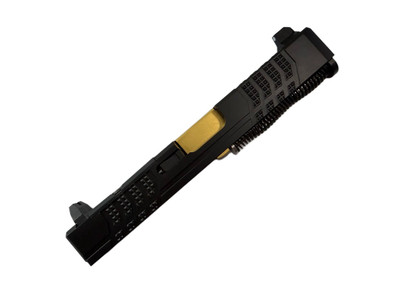 Assembled Knurled Grip RMR Slide for Glock 19 Tall Sights TiN Barrel