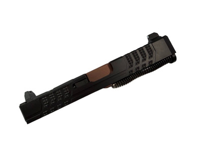 Assembled Knurled Grip RMR Slide for Glock 19 Tall Sights Rose Gold Barrel