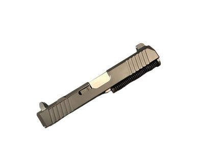 Assembled Zoom Slide for Glock 19 Gen 3 — Polished SS, Tall Sights