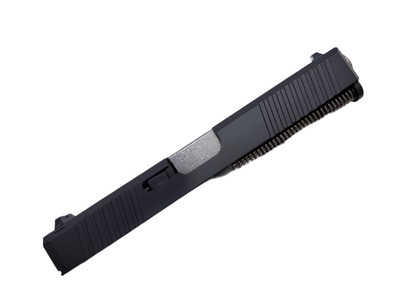 Assembled Chamfered Iron-Sight Slide for Glock 17 Gen 3 — Black, Stainless Steel Barrel