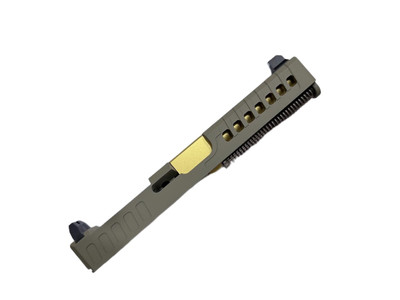 Assembled Vented RMR Slide for Glock 17 Gen 3 — FDE, Tall Sights, Titanium Nitride Barrel