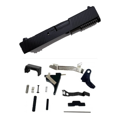 Assembled Windowed Nitride Slide for Glock 43/43X — Crown Barrel, Standard Sights with Frame Parts Kit