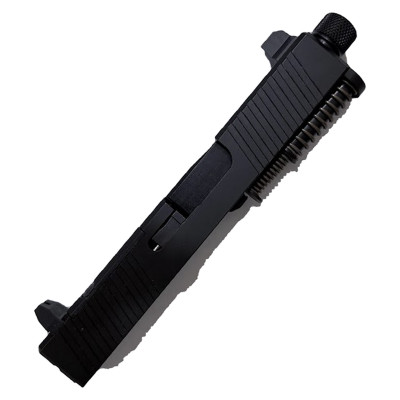 Assembled Windowed Nitride Slide for Glock 43/43X — Threaded Barrel, Tall Sights