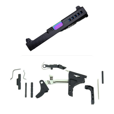 Assembled Vented RMR Slide for Glock 19 Gen 3 — Black, Tall Sights, Oil Slick Barrel with Frame Parts Kit