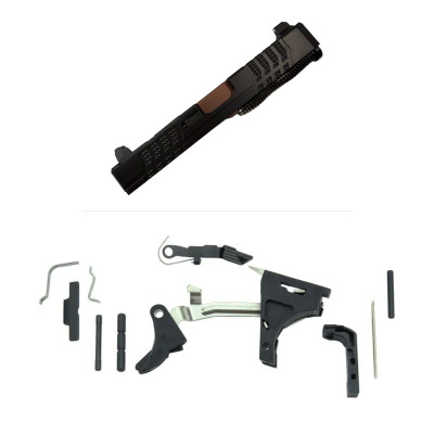 Assembled RMR Slide for Glock 19 Gen 3 — Rose Gold Barrel, Tall Sights with Frame Parts Kit
