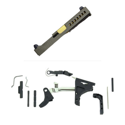 Assembled Vented RMR Slide for Glock 17 Gen 3 — FDE, Tall Sights, Titanium Nitride Barrel with Frame Parts Kit