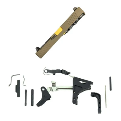 Assembled ODG RMR Slide for Glock 17 Gen 3 — TiN Gold Barrel with Frame Parts Kit