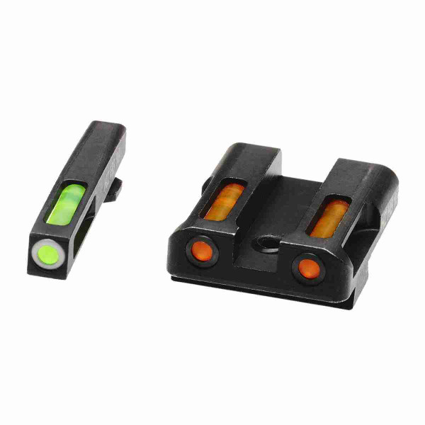 Hi-Viz Litewave H3 Night Sights For Glock 17-19 Green-Orange White Ring