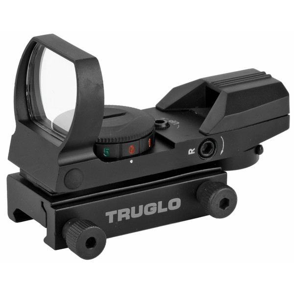Truglo Tru-Tec Open Red Dot — 4-Reticle Selector, Picatinny Mount, Black